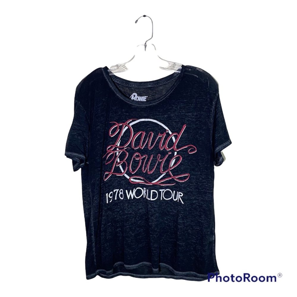 Bowie Exclusively for Lucky Brand 1978 World Tour Burnout T Shirt Women's Size M
